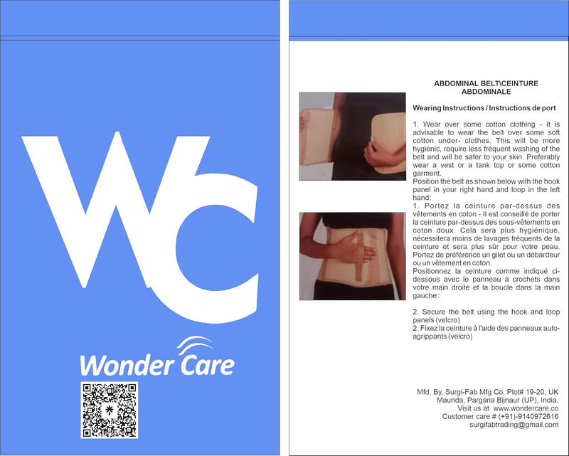 Wonder Care Abdominal Belt post delivery tummy trimmer binder post operative care compression belt adjustable with hook and loop fastener