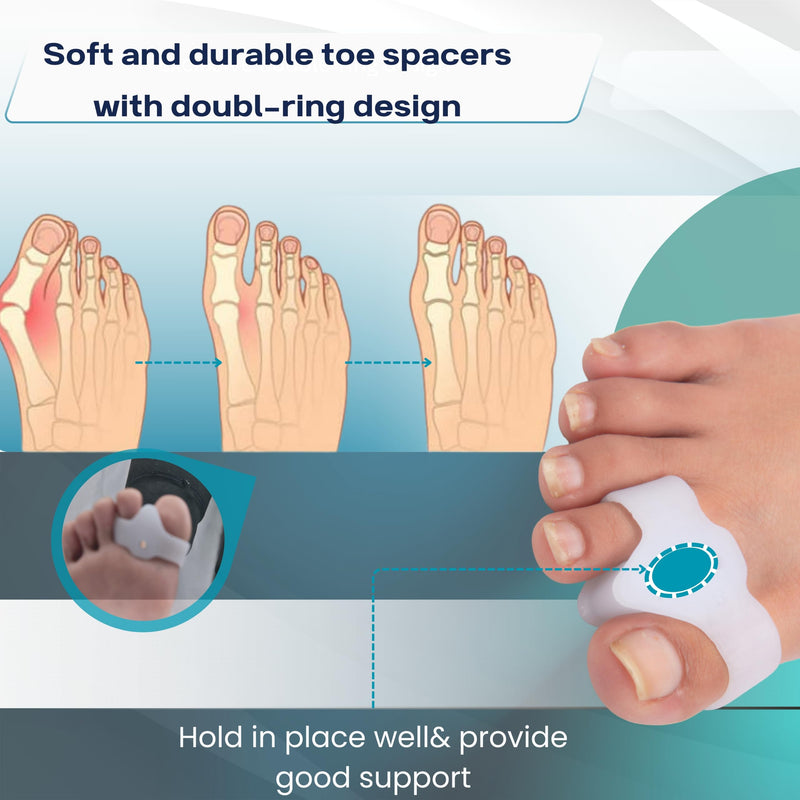 Wonder Care Silicone Toe Separator Blue White Combo