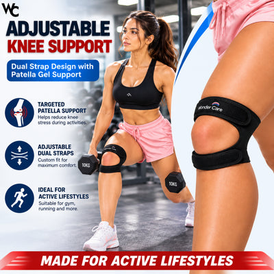 Patella Tendon Support Strap | Adjustable Knee Strap Patella Tendon Brace with Stabilizer Band for Hiking, Soccer, Basketball, Runners, Jumpers, and Tendonitis Relief for Unisex