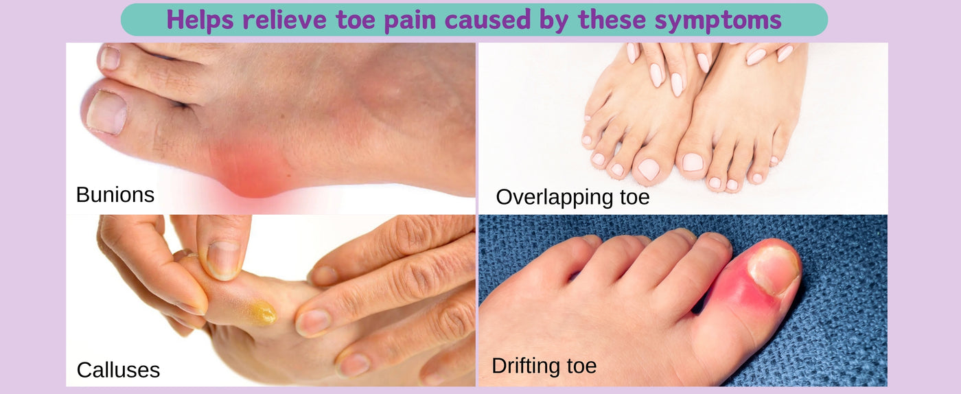 BUY 1 Get 1 FREE Wonder Care Silicone Toe Separator For Feet Gel Toe Pads Toe Big Toe Corrector Bunion Toe Straightener Yoga Toe Stretcher Hammer Toe Bunion [Pair of 1-2 Pieces]