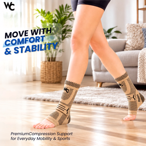 Wonder Care Ankle Support Brace for Sprained Anklet Injury Plantar Fasciitis Ankle Pain Relief Men & Women Achilles Tendon (Pair)