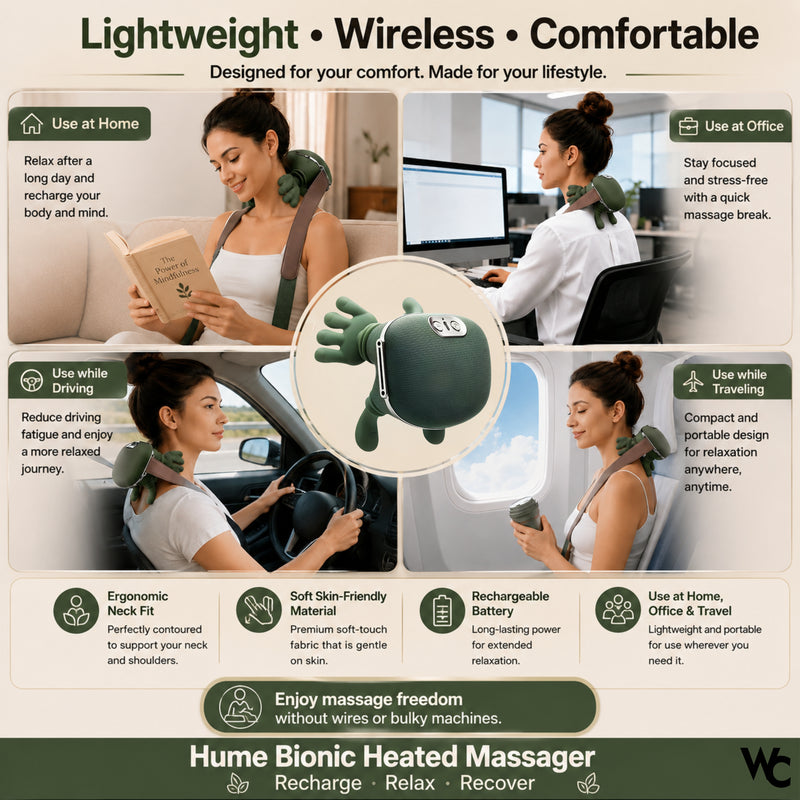 Wonder Care Full Body Massager Machine for Pain Relief | Electric Neck & Shoulder Massager | Leg, Shoulder, Hand & Calf Massage Machine | Scalp Massager | Shiatsu Percussion Massager for Cervical, Muscle & Body Pain Relief for Men & Women