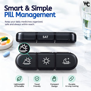 Wonder Care 7 Day Medicine Organizer Box | Weekly Pill Storage Box for Daily Medication