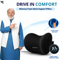 Wonder Care Car Neck Rest Pillow | Memory Foam Neck Support Pillow for Car Seat | Ergonomic Headrest Cushion for Driving, Travel| Soft Neck Cushion | Universal Size