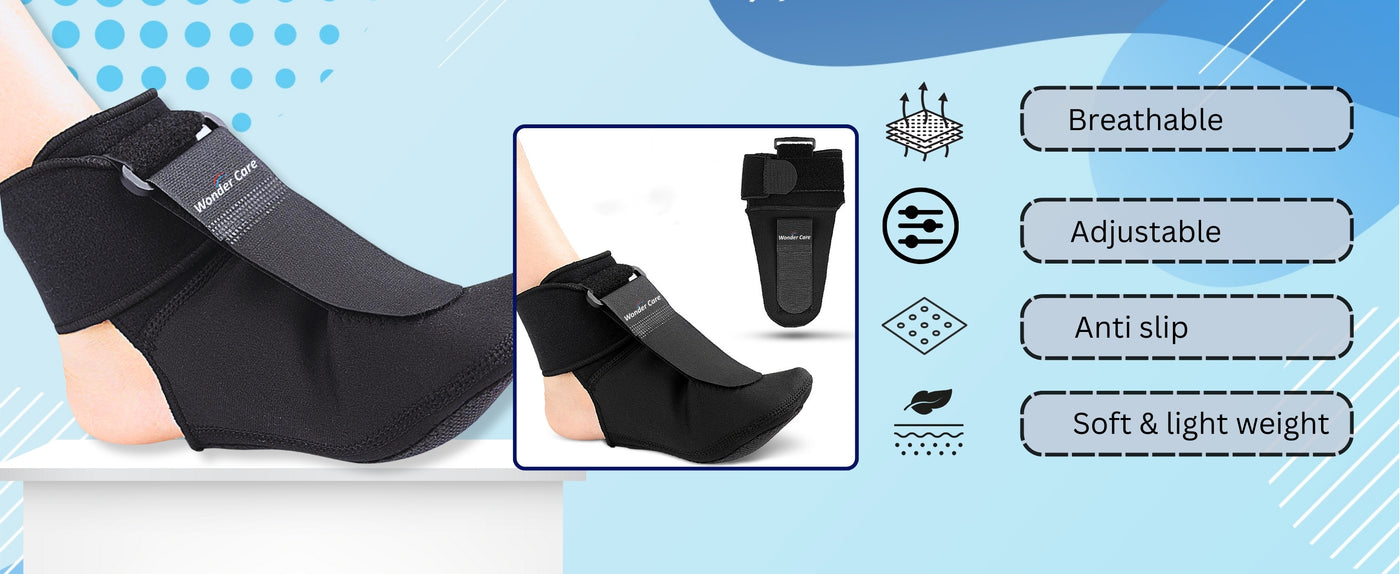 Wonder Care Plantar Neoprene Fasciitis Night Splint Socks|Heel Pain Relief Plantar Fasciitis|Soft Plantar Fascia Brace For Sleeping And Achilles Tendonitis Relief For Men & Women