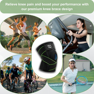 Wonder Care Neoprene Blend Adjustable Knee Support With Anti-Slip Silicon Strip,Breathable Patella Knee Brace Cap For Pain Relief,Sports, Arthritis Protection For Men & Women Free Size