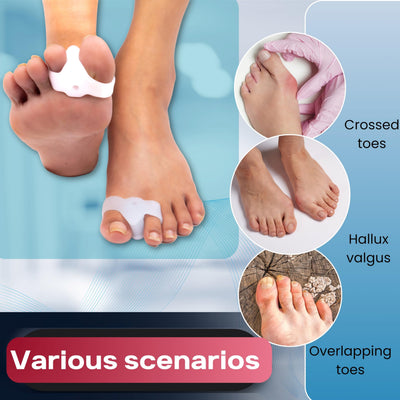 Wonder Care Silicone Toe Separator Blue White Combo