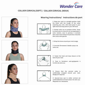 Wonder Care Cotton Soft Cervical Collar Adjustable Collar Neck Support Brace,Neck Support Soft Neck Collar Neck Brace For Neck Pain And Support For Women & Men- Medium