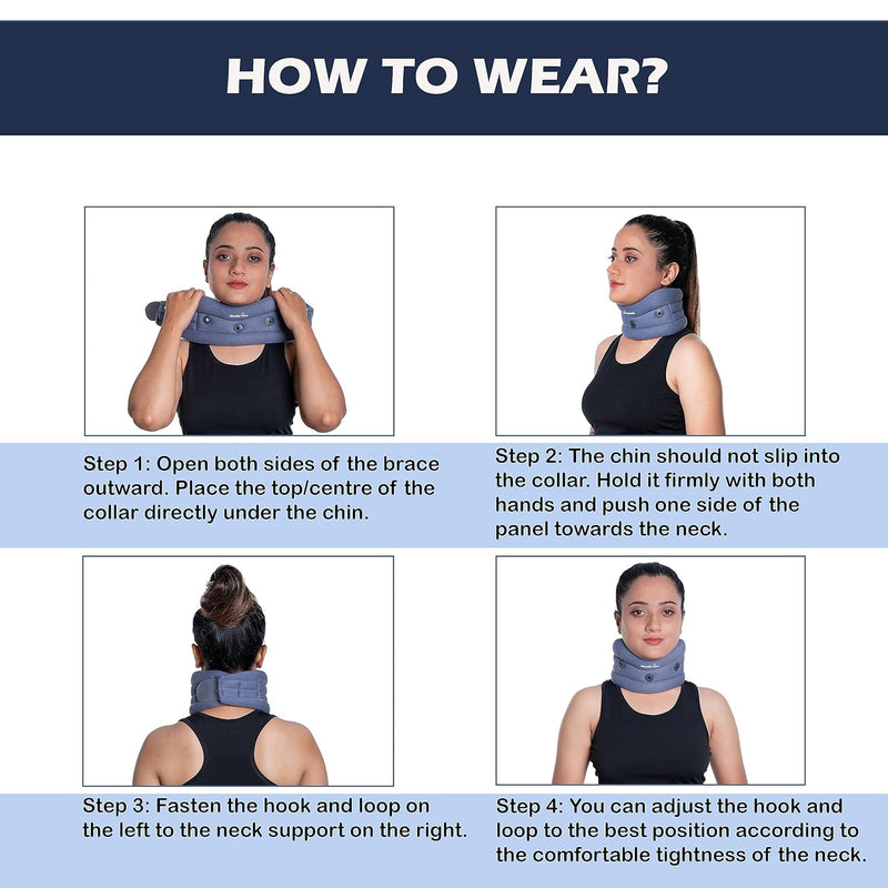 Wonder Care Cotton Soft Cervical Collar Adjustable Collar Neck Support Brace,Neck Support Soft Neck Collar Neck Brace For Neck Pain And Support For Women & Men- Medium