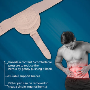 Wonder Care Hernia Belt - Beige Black White Single Side