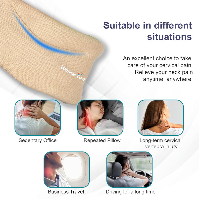Wonder Care Neck Brace for Sleeping - Cervical Collar Relief Neck Pain and Neck Support Soft Foam Wraps Keep Vertebrae Stable for Relief of Cervical Spine Pressure for Women & Men Grey-medium