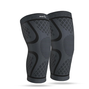 BUY 1 Get 1 FREE Knee Sleeve Knee Brace Compression Knee Sleeve For Men And Women Knee Support Running Knee Sleeve Workout Knee Sleeve Gym Hiking Sports Running Gym [Grey/Black] All Sizes