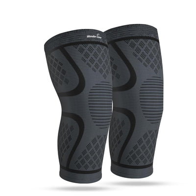 BUY 1 Get 1 FREE Knee Sleeve Knee Brace Compression Knee Sleeve For Men And Women Knee Support Running Knee Sleeve Workout Knee Sleeve Gym Hiking Sports Running Gym [Grey/Black] All Sizes