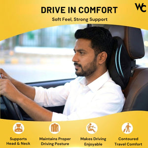 Wonder Care Car Neck Pillow Black - Side View