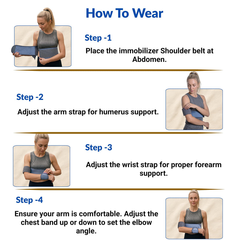 Wonder Care Shoulder Immobilizer Grey Arm Sling