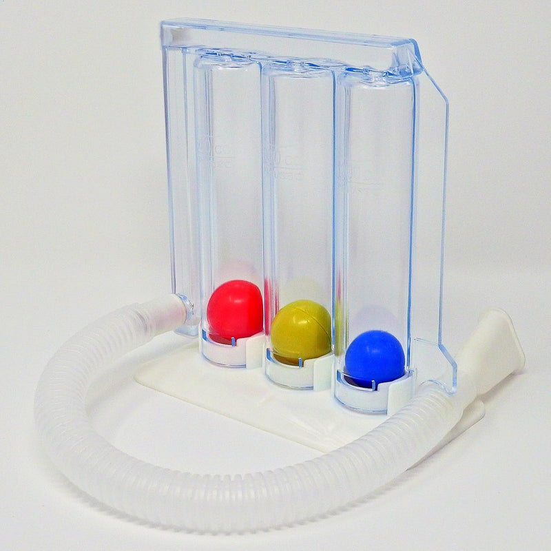 Wonder Care- Deep Breathing Lung Exerciser - 3 Balls Incentive Spirometer - Small and Washable for Adults, White, Pack of 1