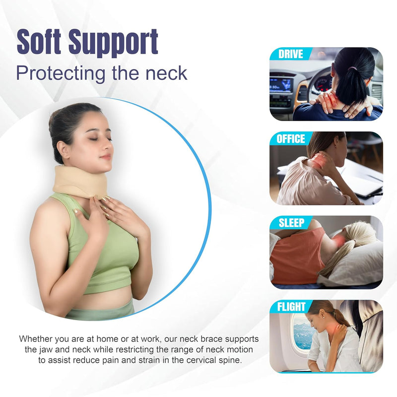 Wonder Care Neck Brace for Sleeping - Cervical Collar Relief Neck Pain and Neck Support Soft Foam Wraps Keep Vertebrae Stable for Relief of Cervical Spine Pressure for Women & Men Grey-medium