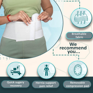 Wonder Care White Umbilical Hernia Belt All Sizes