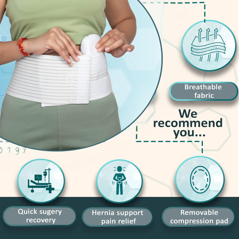 Wonder Care White Umbilical Hernia Belt All Sizes