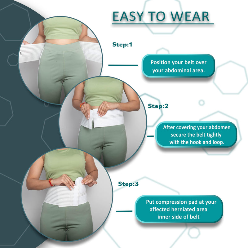 Wonder Care White Umbilical Hernia Belt All Sizes