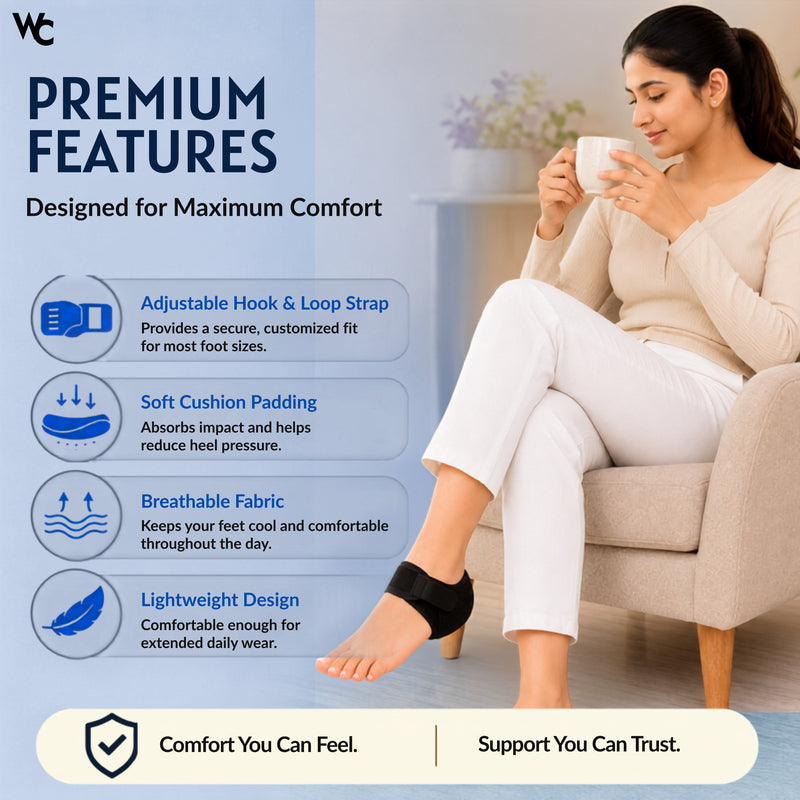 Wonder Care Heel Pads for Heel Pain Relief | Silicone Gel Heel Protector for Women & Men | Shoe Heel Cushion for Plantar Fasciitis, Shoe Bite Protection, Arch Support, Foot Comfort | 1 Pair
