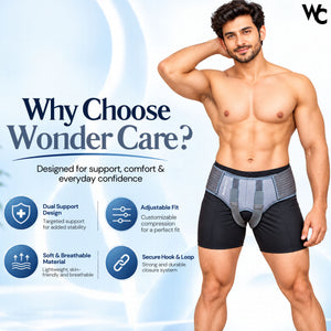 Wonder Care- Grey Hernia belt for men Truss Brace with one removable compression pad