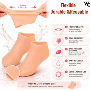 BUY 1 Get 1 FREE Silicone Heel Protector Socks for Cracked Women & Men | Pain Relief Gel | Foot Alignment | Moisturizing Crack Repair | Arch Support Pad Care Protector