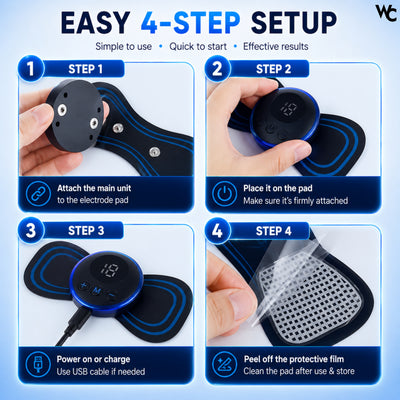 Wonder Care EMS Butterfly Body Massager Machine for Pain Relief | Full Body Electric Massager for Men & Women | Rechargeable Neck, Back, Shoulder, Leg & Foot Massager for Cervical & Muscle Pain Relief
