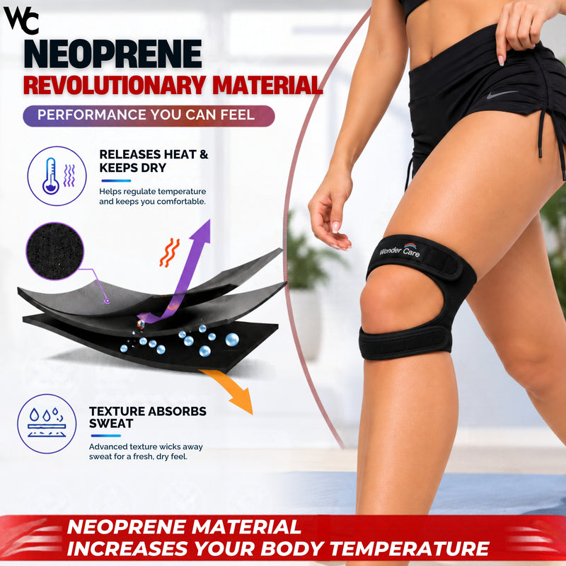 Patella Tendon Support Strap | Adjustable Knee Strap Patella Tendon Brace with Stabilizer Band for Hiking, Soccer, Basketball, Runners, Jumpers, and Tendonitis Relief for Unisex