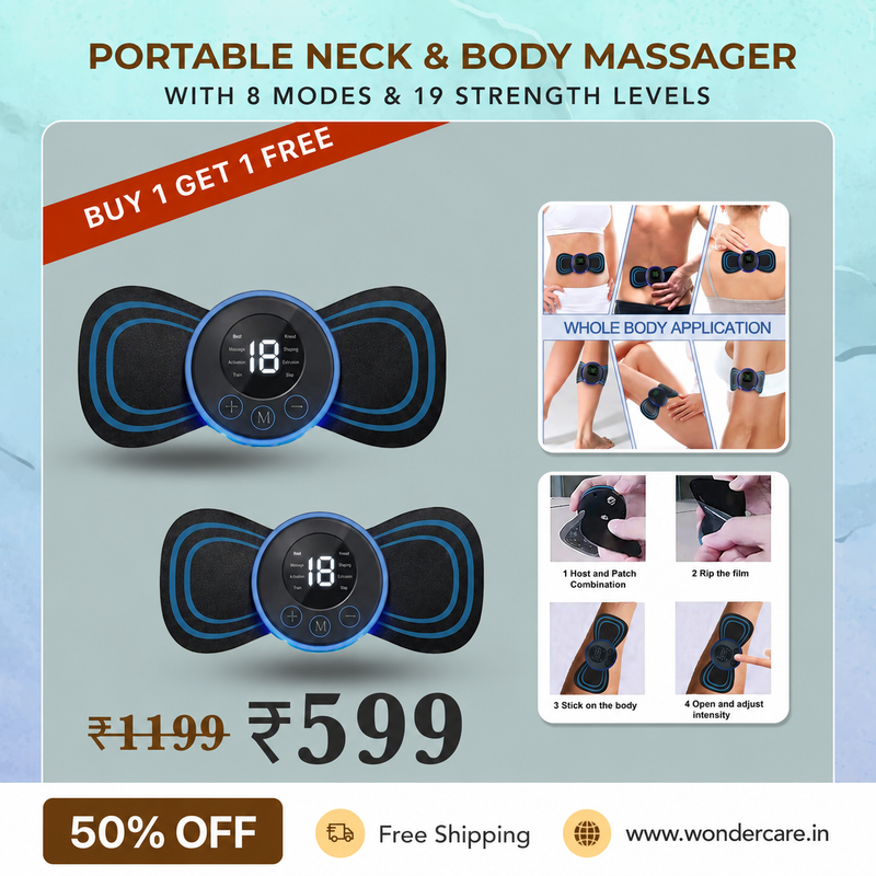 BUY 1 Get 1 FREE EMS Butterfly Body Massager Machine for Pain Relief | Full Body Electric Massager for Men & Women | Rechargeable Neck, Back, Shoulder, Leg & Foot Massager for Cervical & Muscle Pain Relief (Copy)