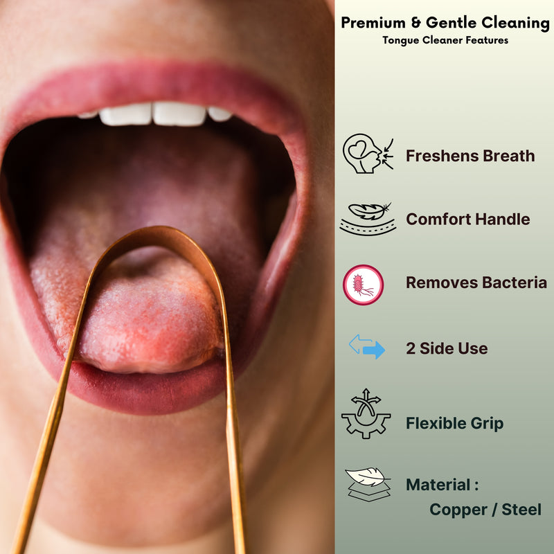 Wonder Care Copper Tongue Cleaner - Ayurvedic Antimicrobial Scraper