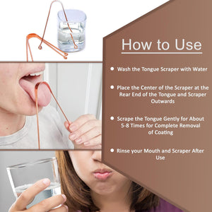 Wonder Care Copper Tongue Cleaner - Ayurvedic Antimicrobial Scraper