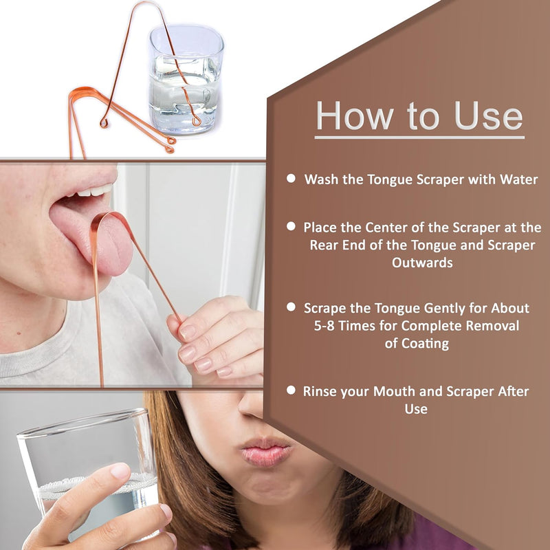 Wonder Care Copper Tongue Cleaner - Ayurvedic Antimicrobial Scraper